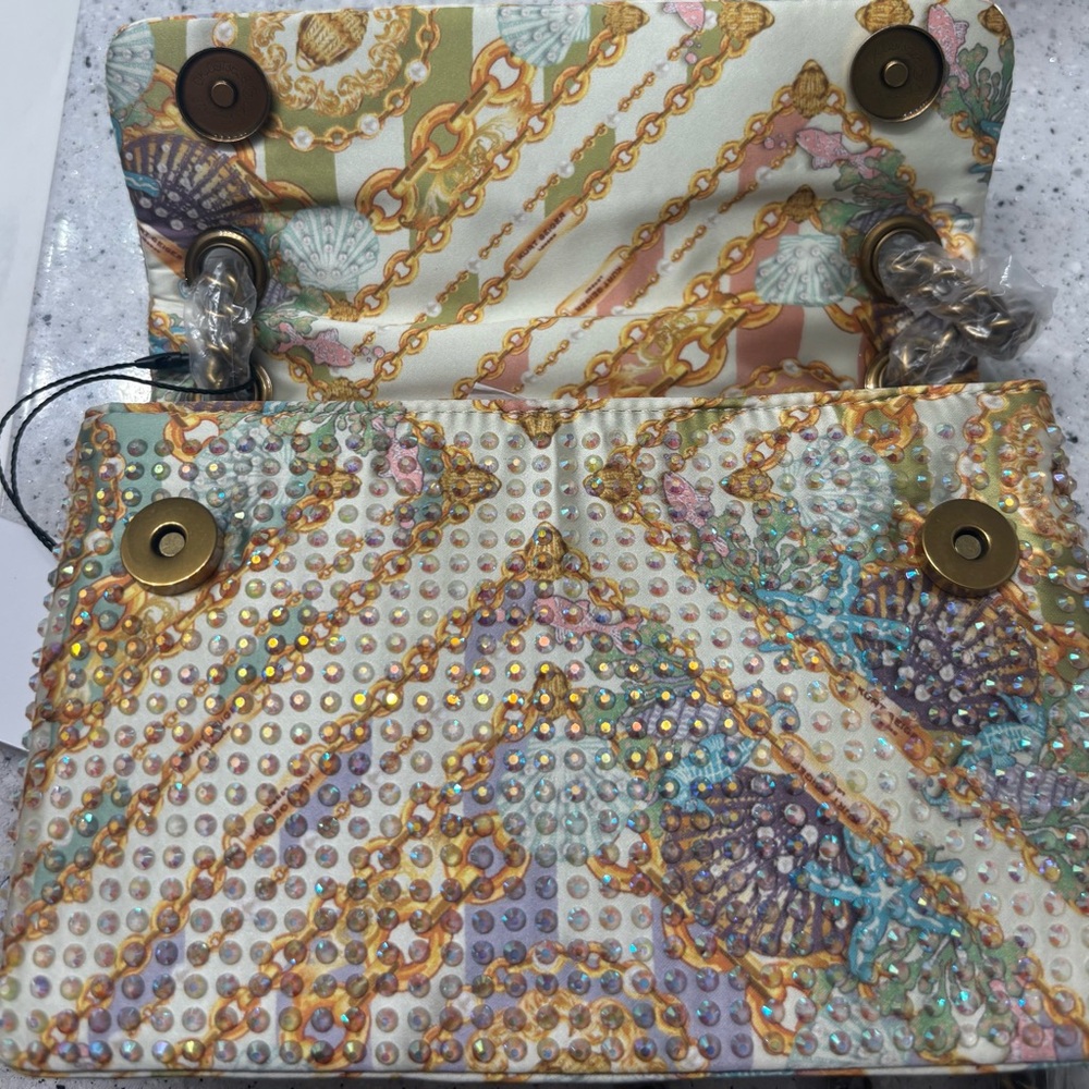 Kurt Geiger NWT The Brixton Seascape Iridescent Studded Bag W/Dustbag. - Picture 11 of 16